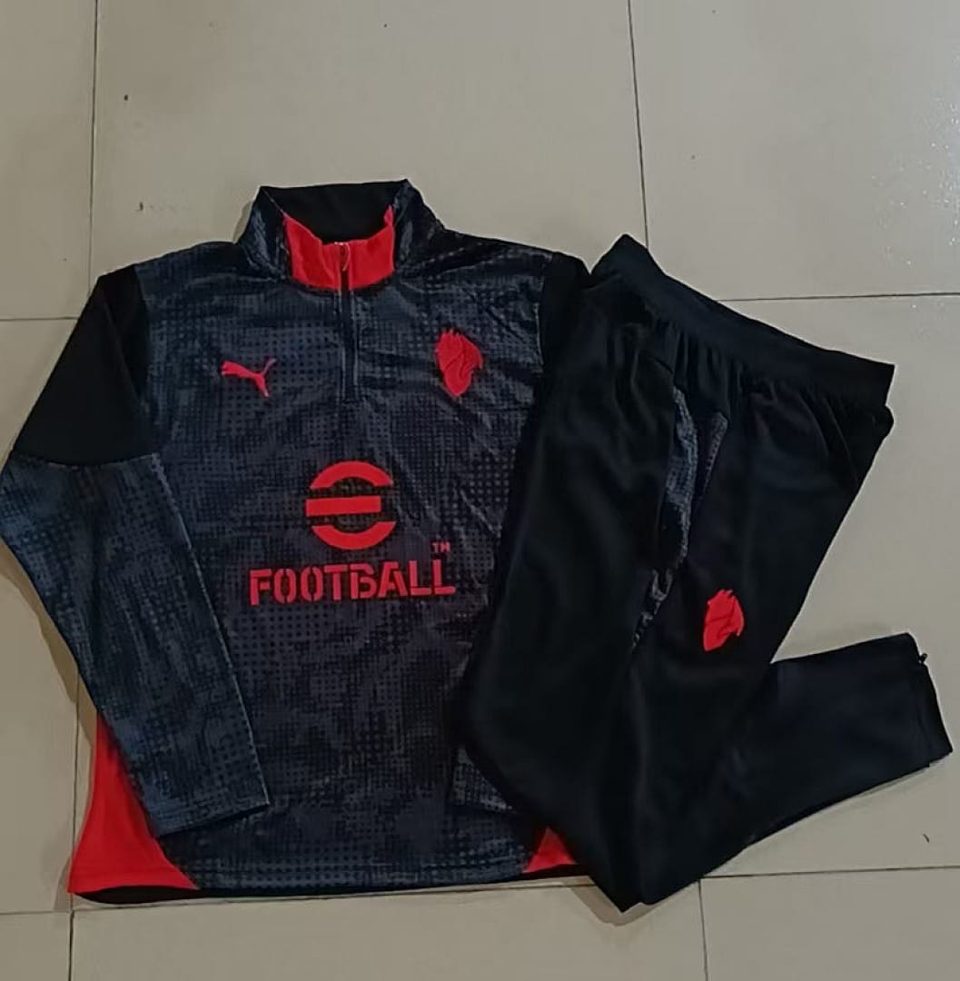 AC Milan 25/26 Sudadera Niño · Negro · Estampado