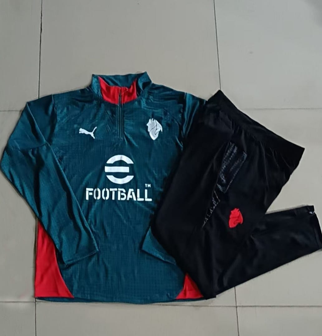 AC Milan 25/26 Sudadera Niño · Verde Oscuro · Estampado