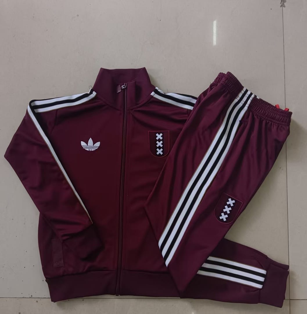 Ajax 25/26 Chaqueta Niño · Vino Oscuro · Retro
