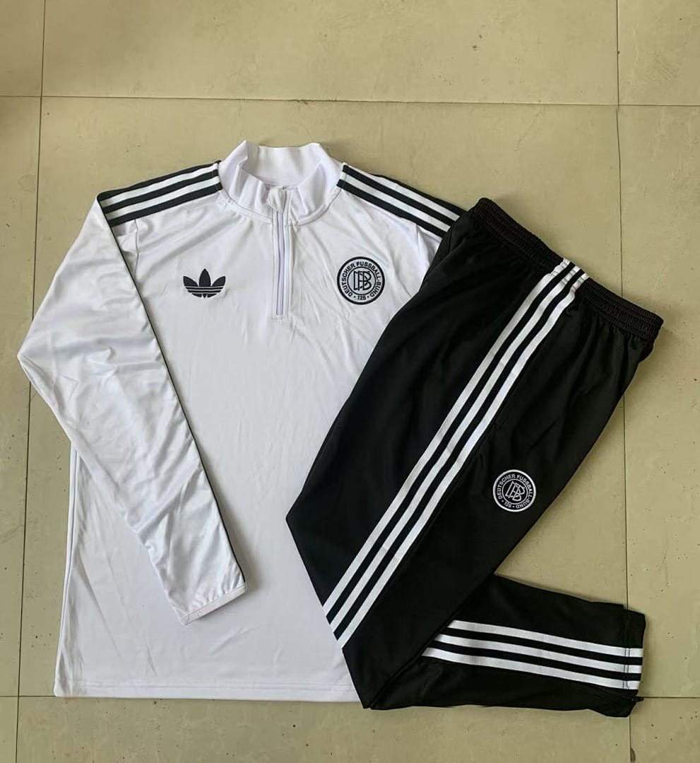 Alemania 25/26 Sudadera Niño · Blanco · 125 Aniversario · Tres Rayas Negro