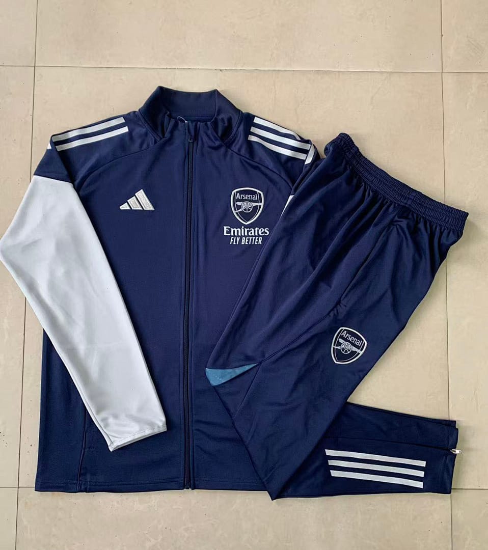 Arsenal 25/26 Chaqueta Niño · Azul Rey · Escudo Gris
