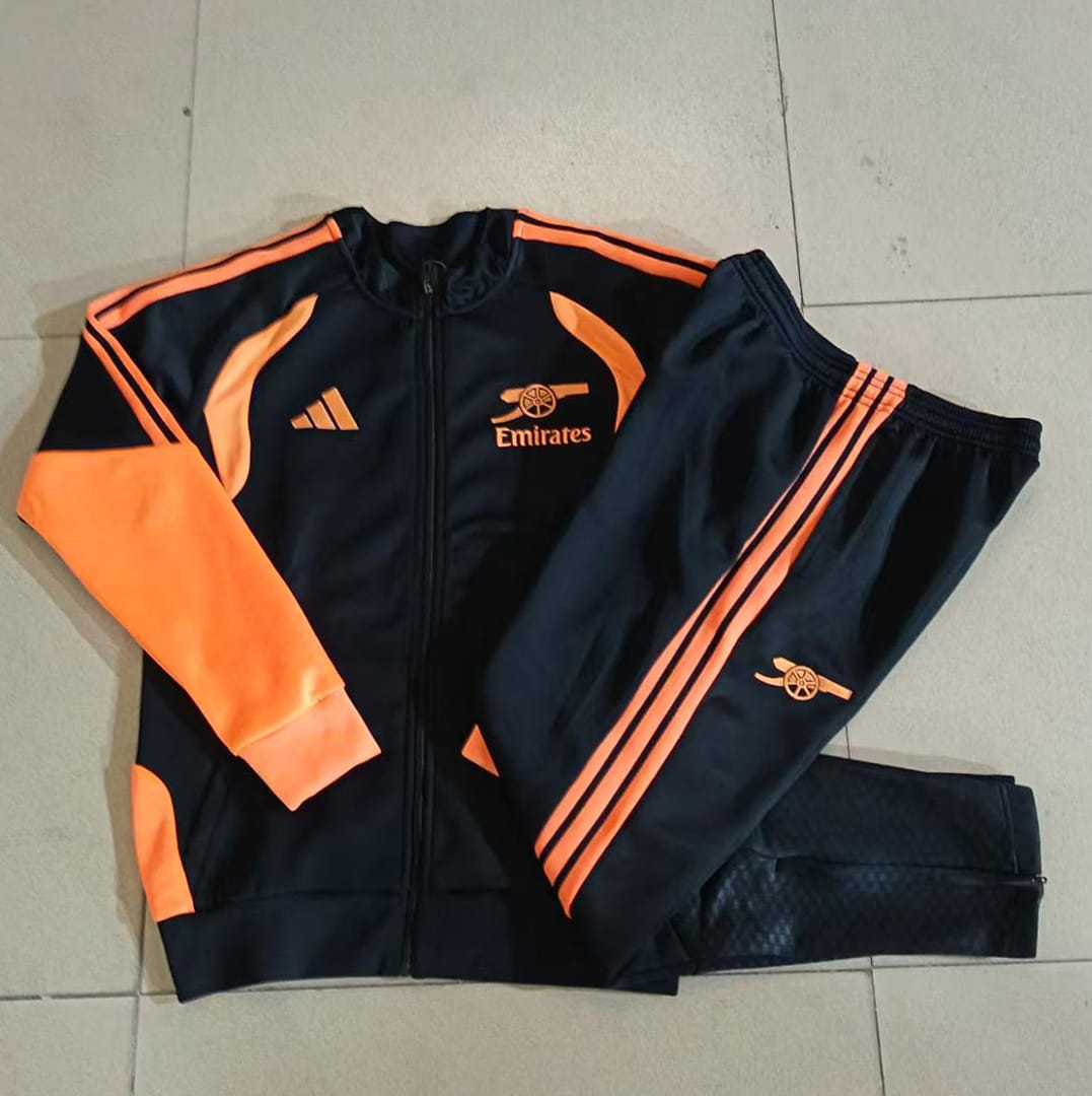 Arsenal 26/27 Chaqueta Niño · Negro · Detalles Naranja