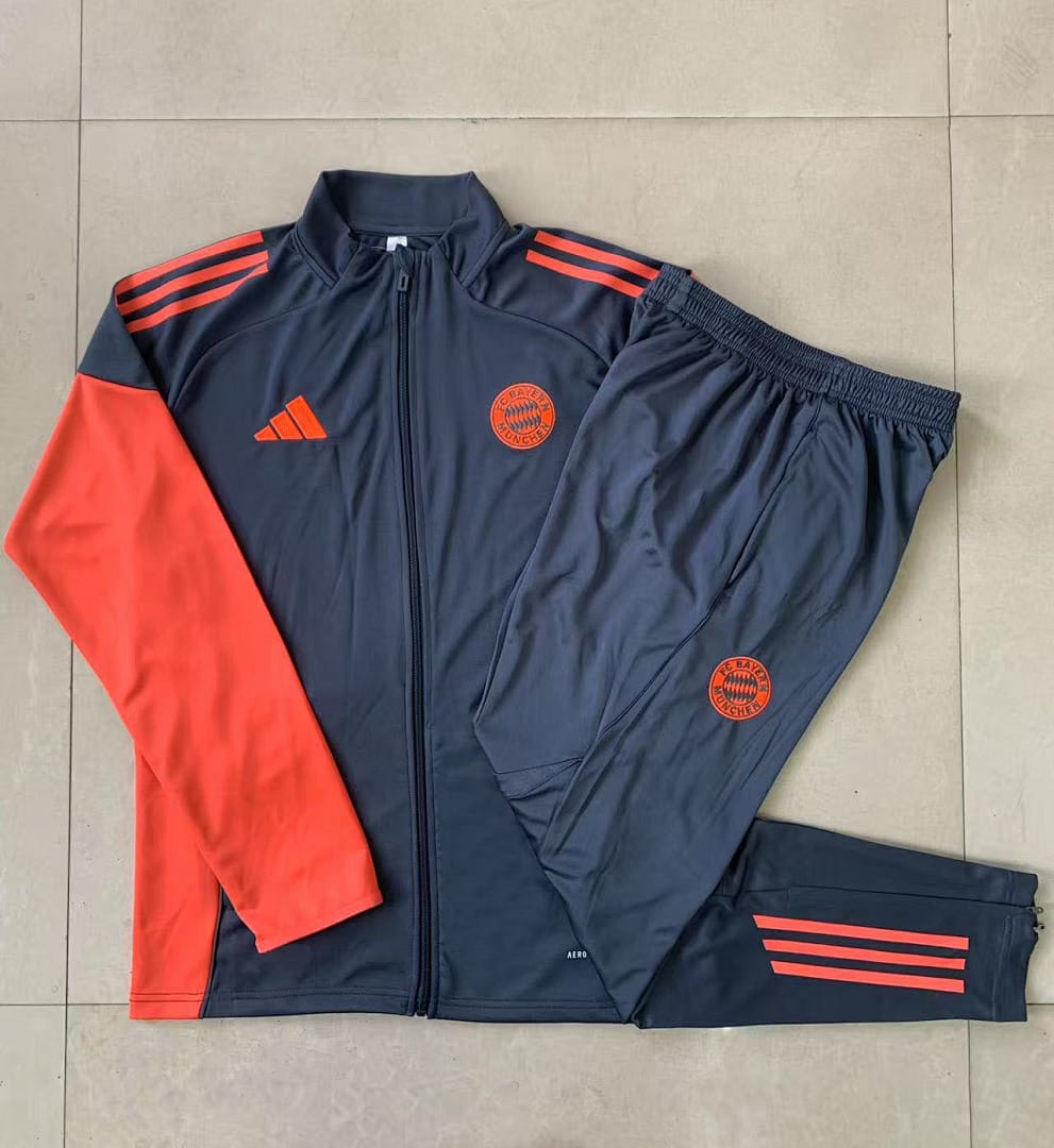 Bayern Múnich 25/26 Chaqueta Niño · Gris Oscuro · Mangas Naranja