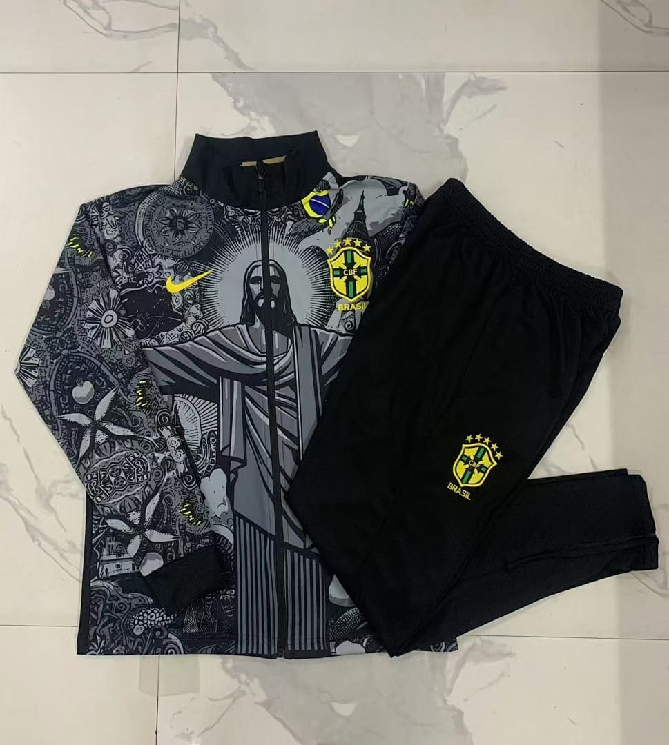 Brasil 24/25 Chaqueta Niño · Negro · Estampado