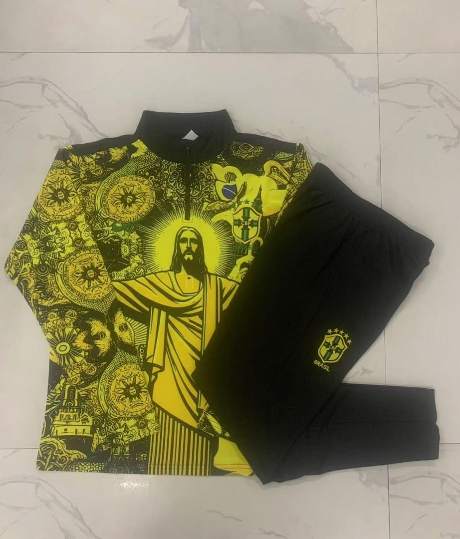 Brasil 24/25 Sudadera Niño · Amarillo · Estampado