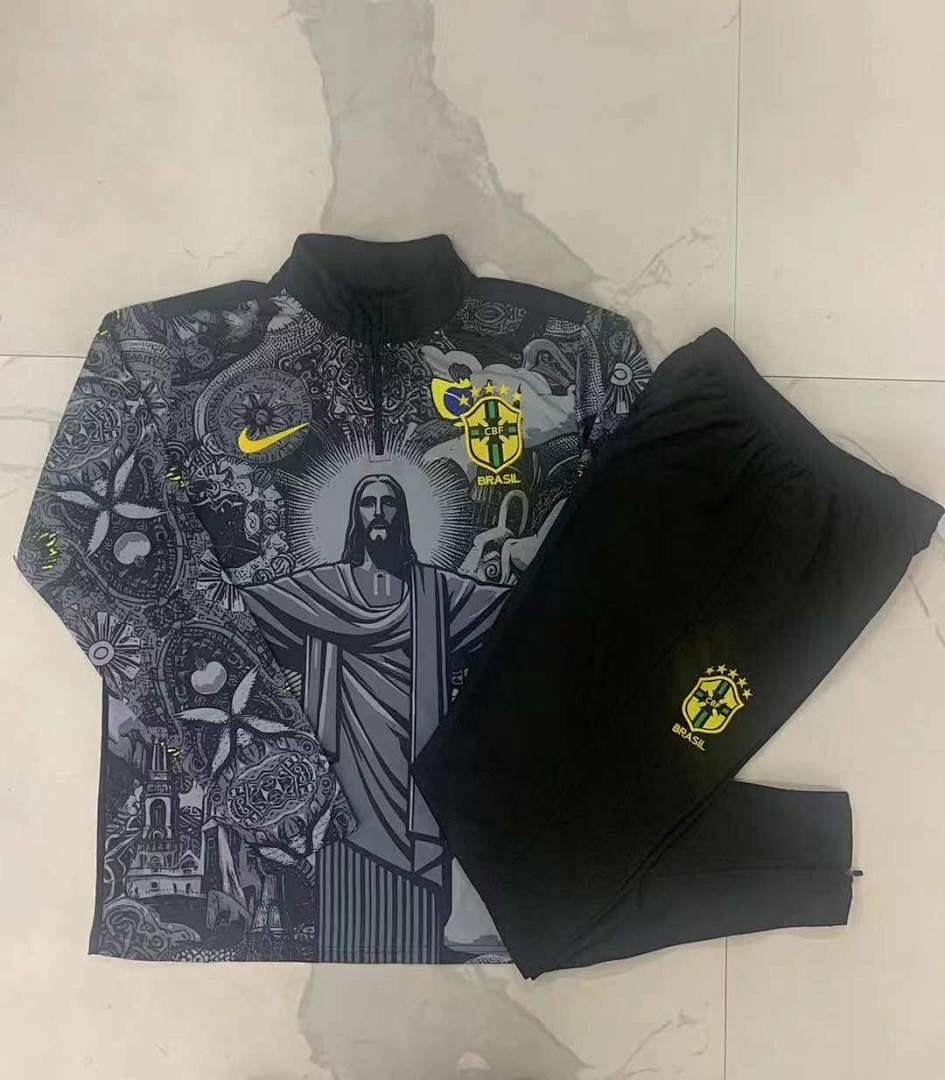 Brasil 24/25 Sudadera Niño · Negro · Estampado