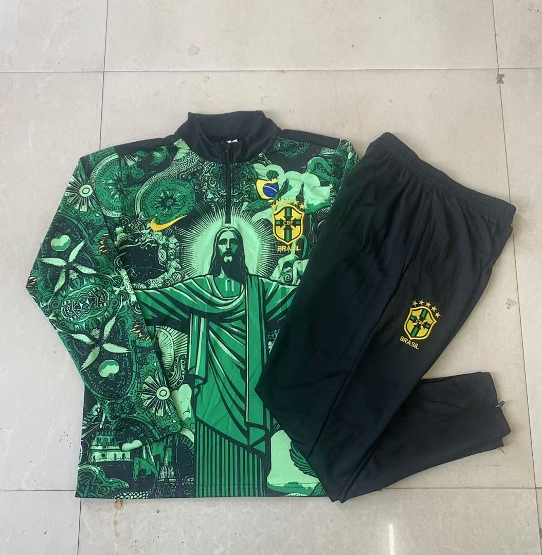 Brasil 24/25 Sudadera Niño · Verde · Estampado