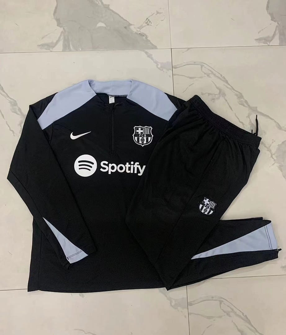 FC Barcelona 24/25 Sudadera Niño · Negro · Hombros Gris