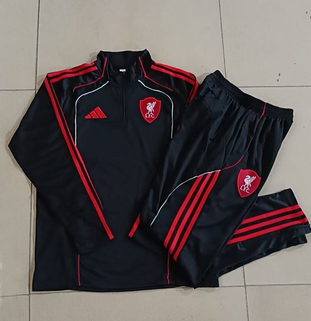 Liverpool 25/26 Sudadera Niño · Negro · Retro