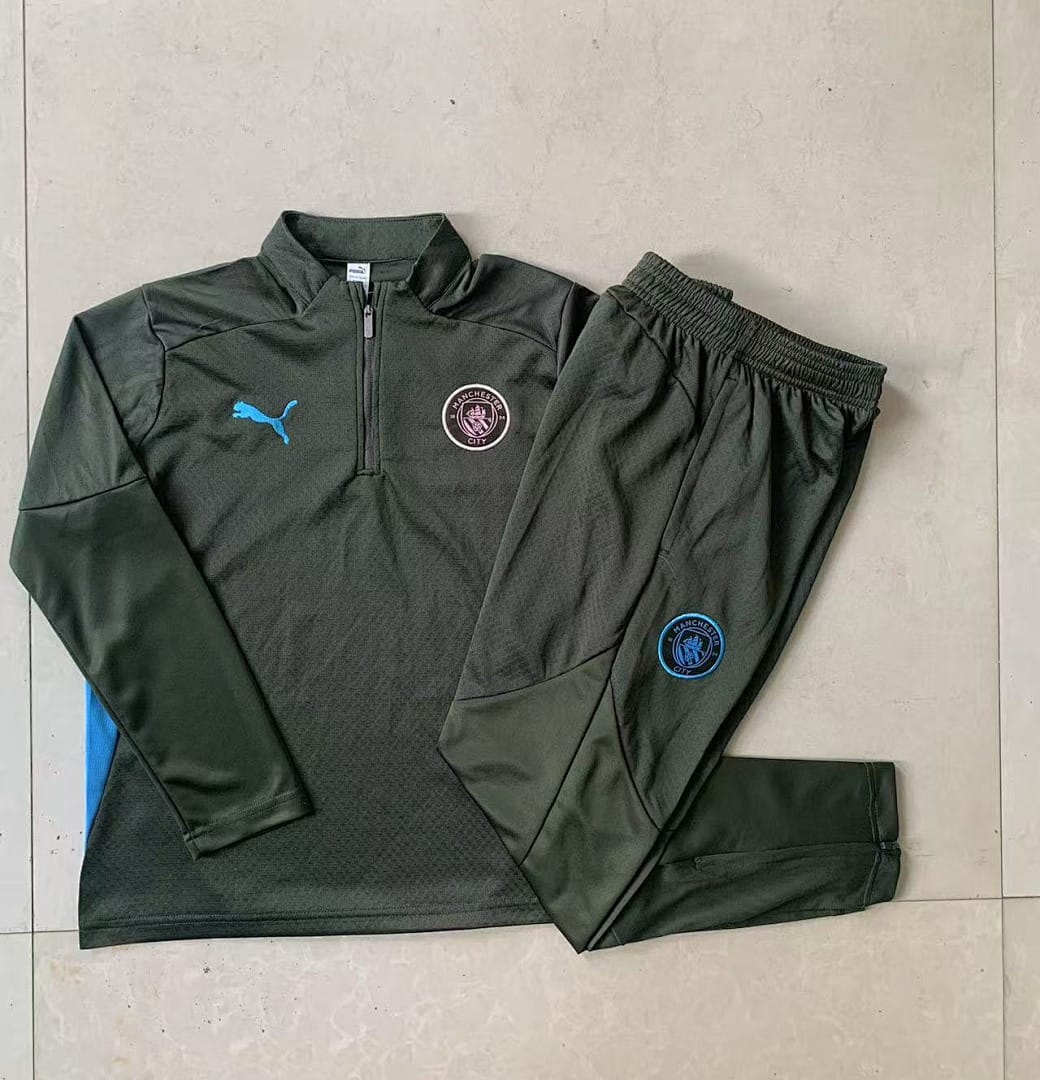 Manchester City 24/25 Sudadera Niño · Verde Oscuro