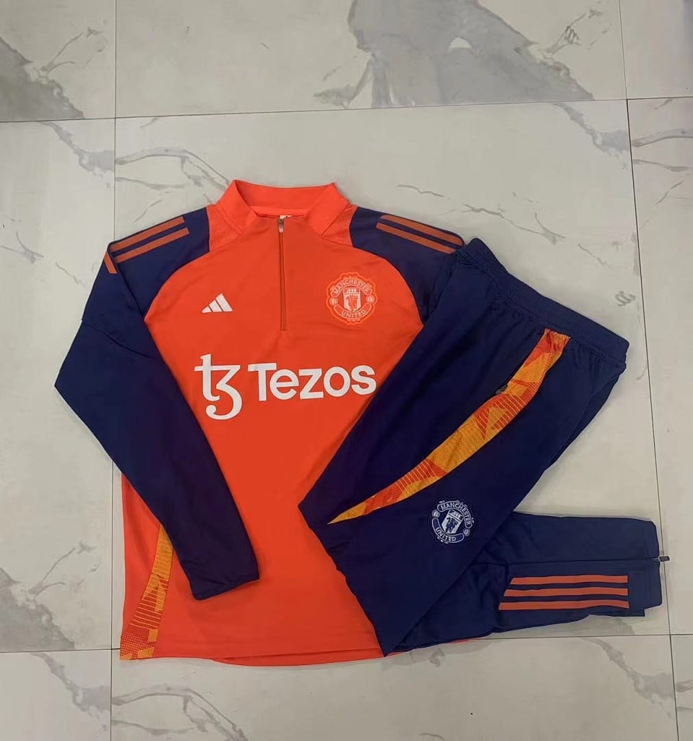 Manchester United 24/25 Sudadera Niño · Naranja