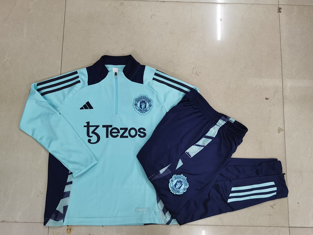 Manchester United 24/25 Sudadera Niño · Verde Claro