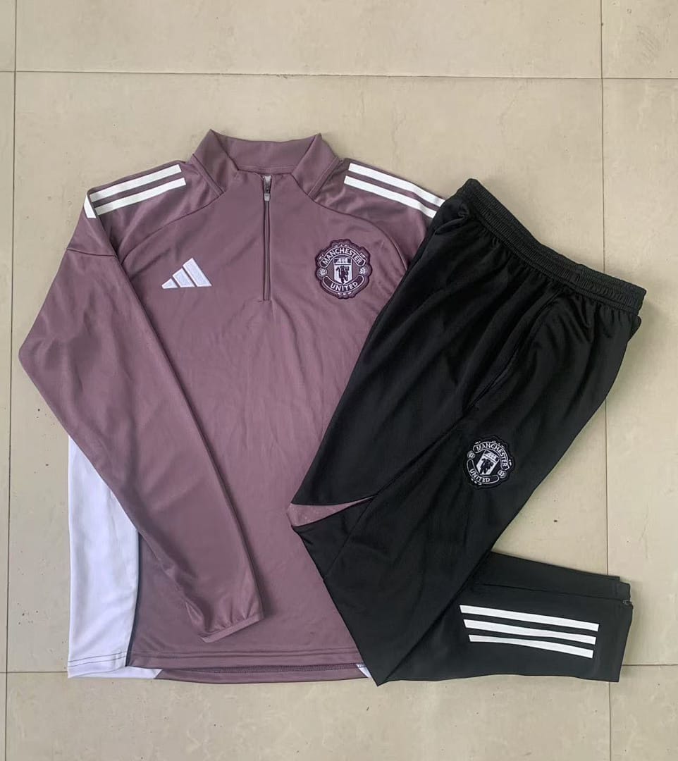 Manchester United 25/26 Sudadera Niño · Gris Morado