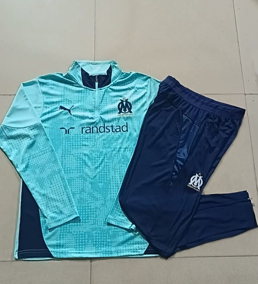 Olympique de Marsella 25/26 Sudadera Niño · Verde Claro · Estampado