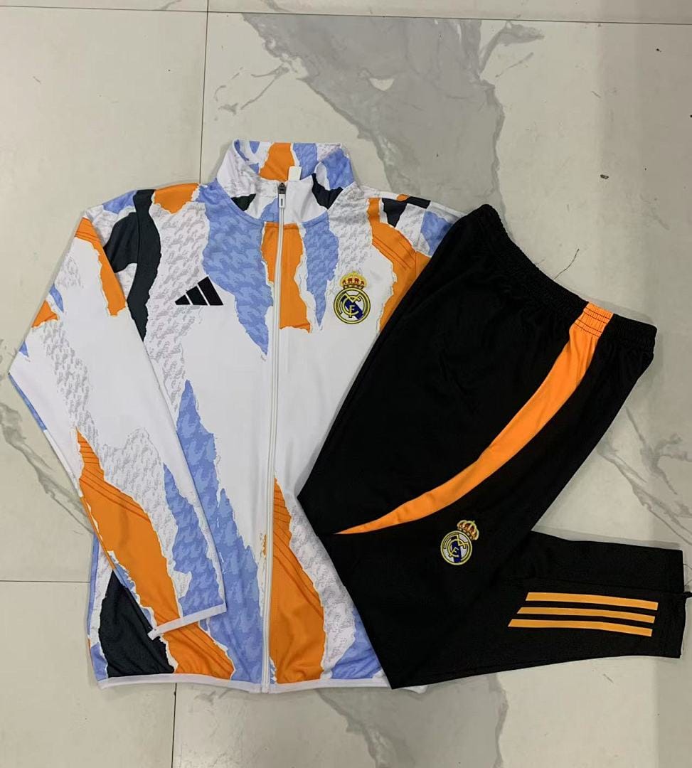 Real Madrid 24/25 Chaqueta Niño · Azul, Blanco y Amarillo · Estampado