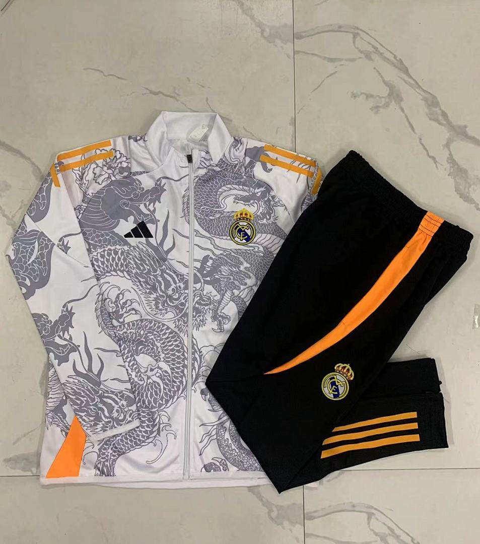 Real Madrid 24/25 Chaqueta Niño · Blanco · Dragón