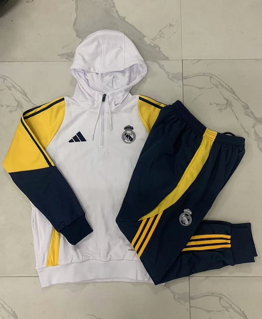 Real Madrid 24/25 Sudadera con Capucha Niño · Blanco