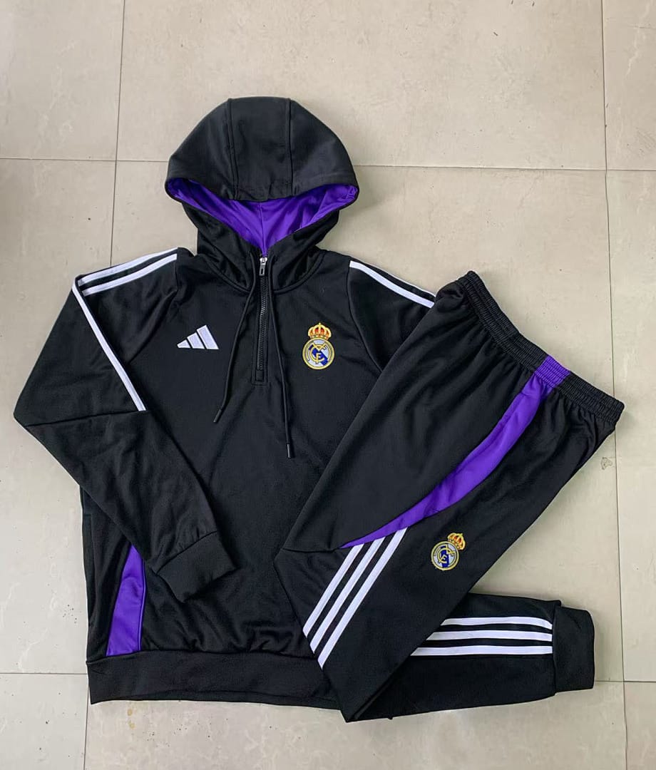 Real Madrid 24/25 Sudadera con Capucha Niño · Negro