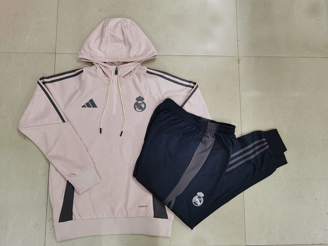 Real Madrid 24/25 Sudadera con Capucha Niño · Rosado Claro