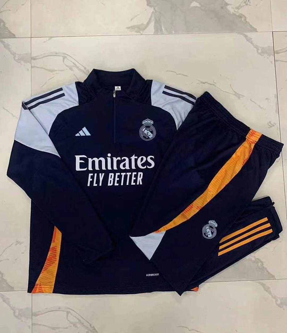Real Madrid 24/25 Sudadera Niño · Azul Rey · Detalles Celeste
