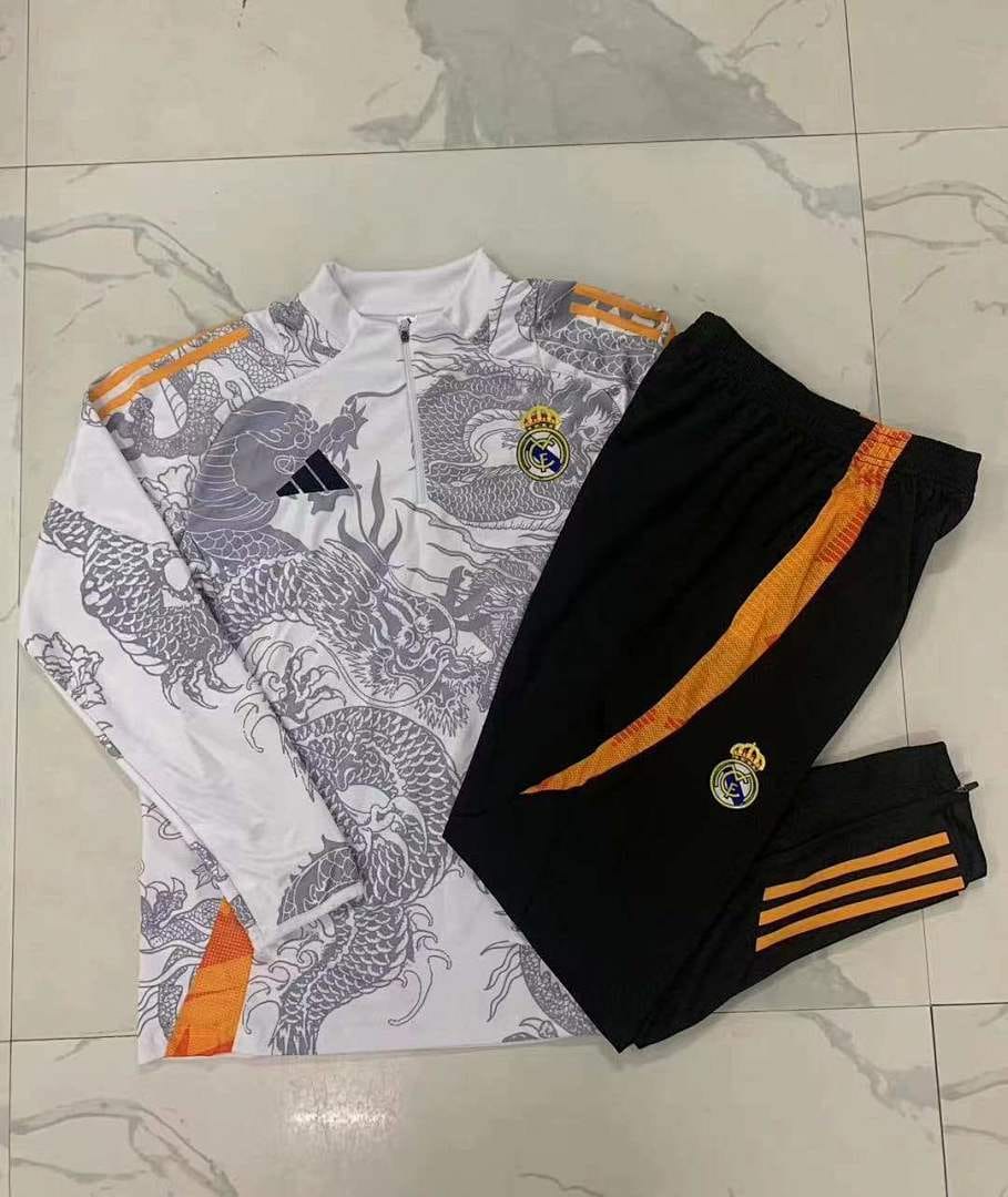 Real Madrid 24/25 Sudadera Niño · Blanco · Dragón