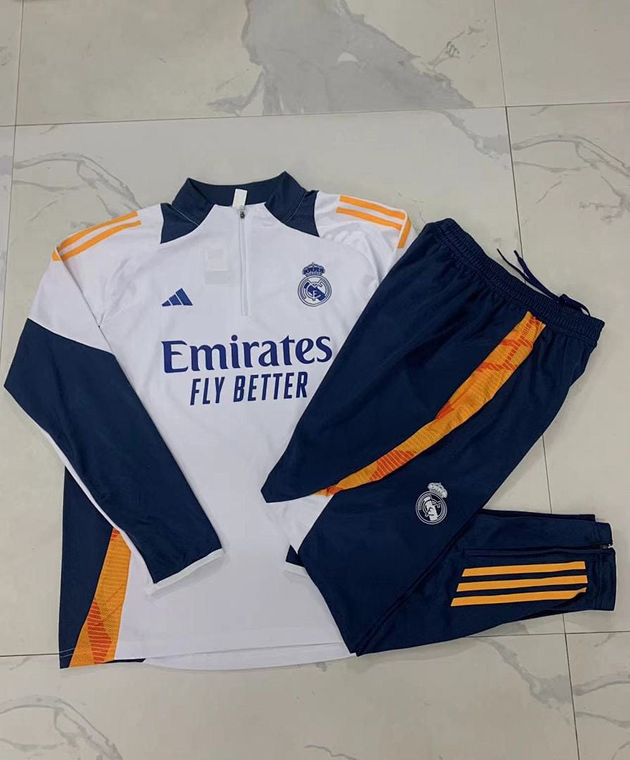 Real Madrid 24/25 Sudadera Niño · Blanco · Hombros Blanco