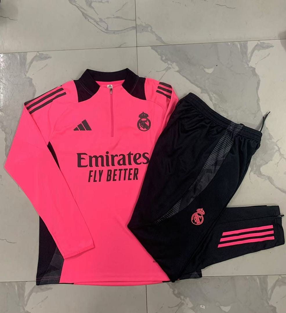 Real Madrid 24/25 Sudadera Niño · Rosado Fluorescente