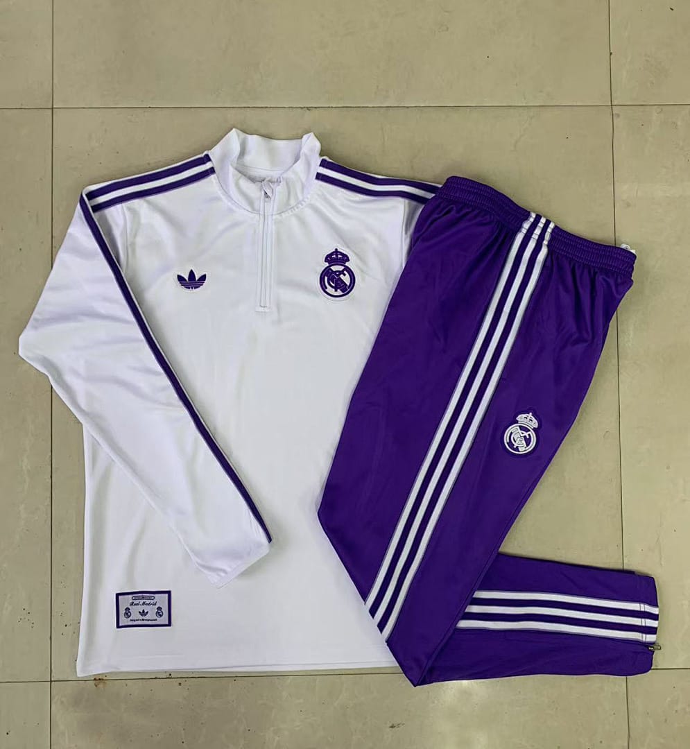 Real Madrid 25/26 Sudadera Niño · Blanco · Retro