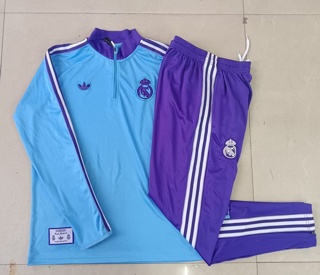 Real Madrid 25/26 Sudadera Niño · Celeste · Retro