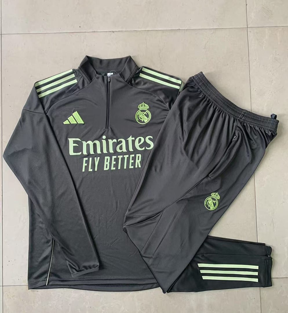 Real Madrid 25/26 Sudadera Niño · Gris Verdoso