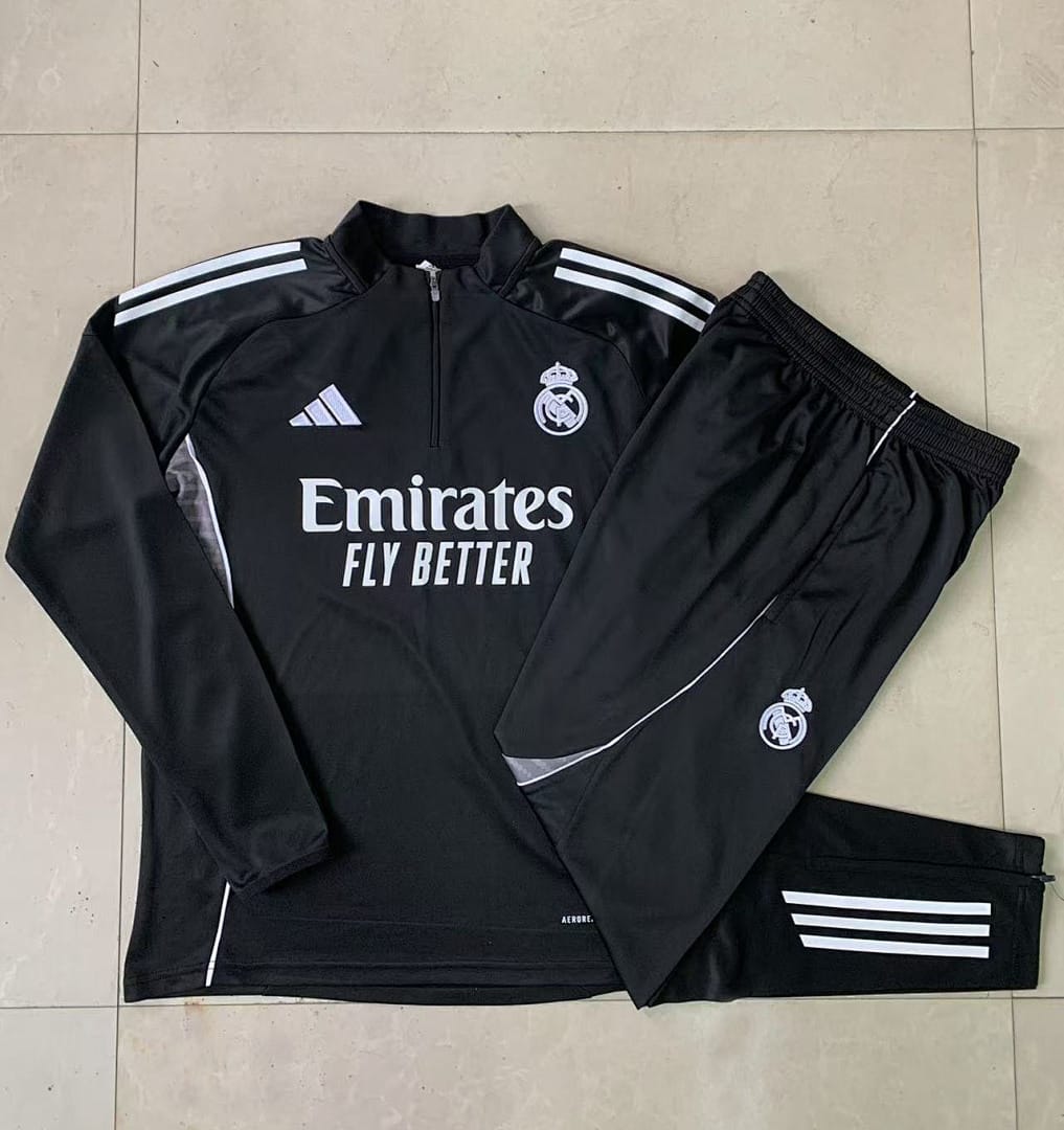 Real Madrid 25/26 Sudadera Niño · Negro