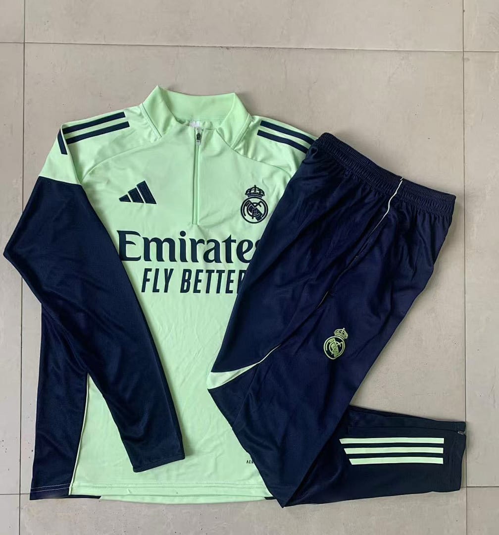 Real Madrid 25/26 Sudadera Niño · Verde Claro