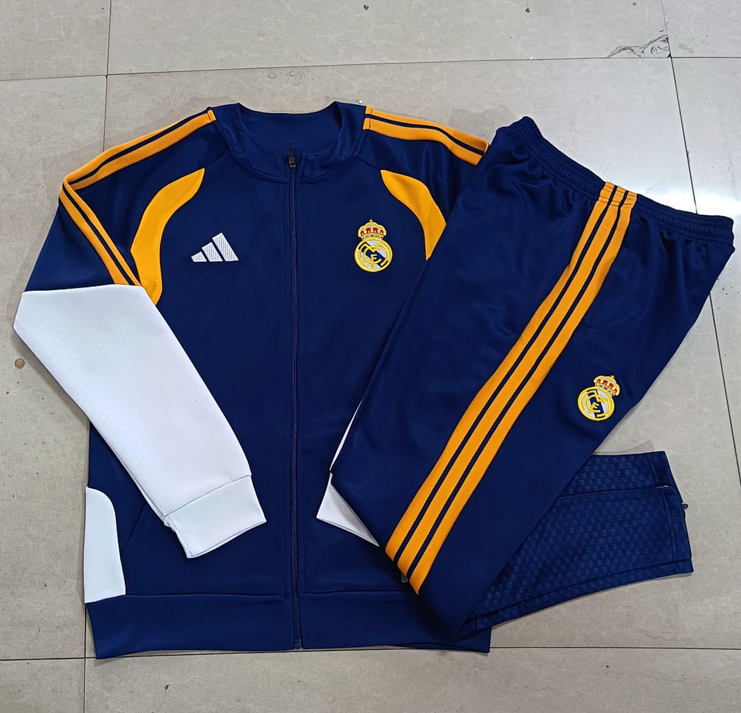 Real Madrid 26/27 Chaqueta Niño · Azul Rey · Mangas Blanco