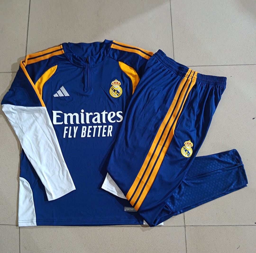 Real Madrid 26/27 Sudadera Niño · Azul Rey · Mangas Blanco