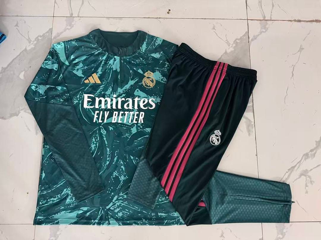 Real Madrid 26/27 Sudadera Niño · Verde Oscuro · Estampado