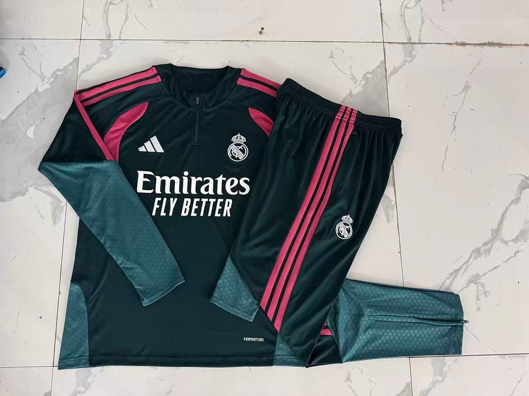 Real Madrid 26/27 Sudadera Niño · Verde Oscuro